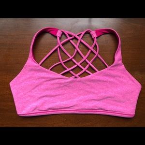 Hot pink (Flashlight) Luluemon Free to Be Yoga Bra